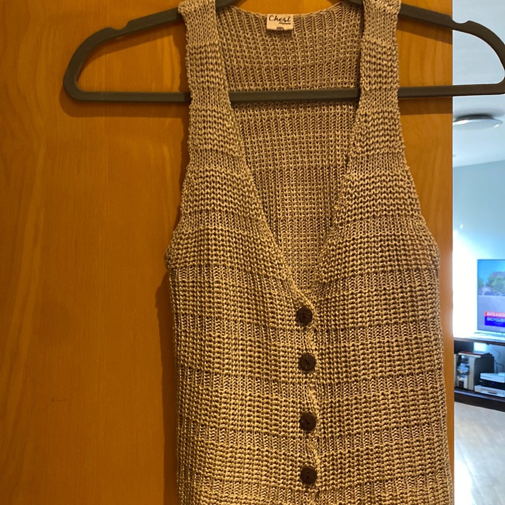 Tan knit vest